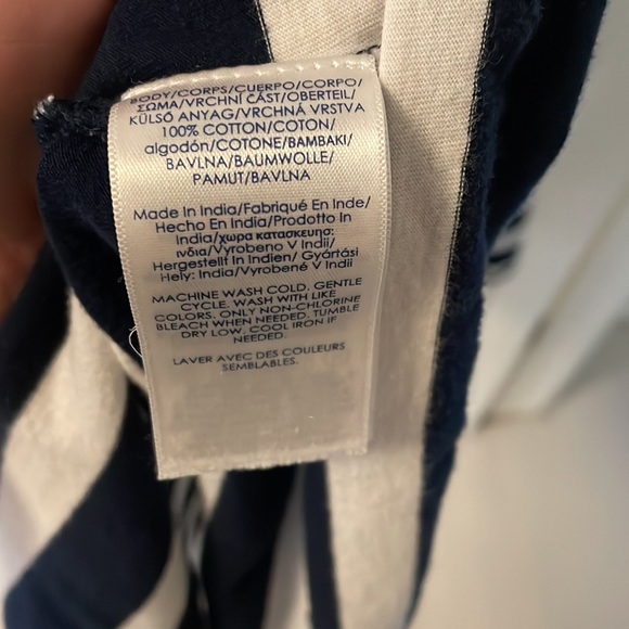 Chaps navy blue & white striped cotton dress with stretch - Picture 6 of 6